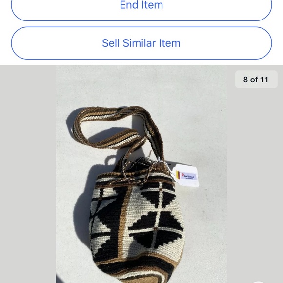 Mini Wayuu Tribe bag brown cream tones crossbody - Picture 7 of 10